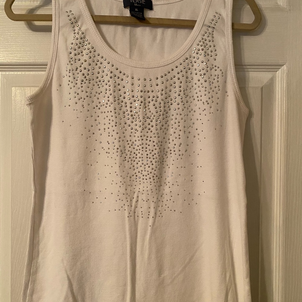 Woman’s white summer tank top